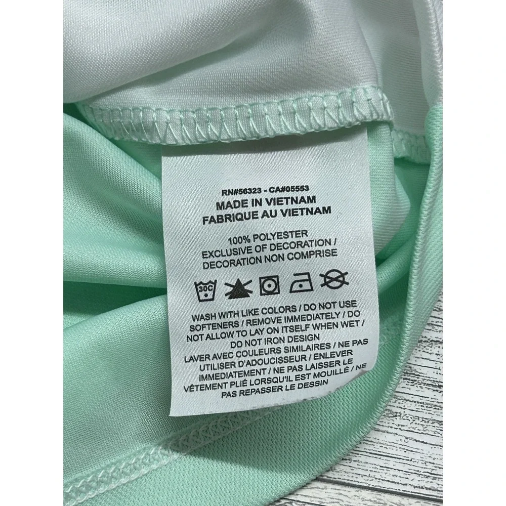 Mens Nike Dri-Fit‎ Athletic Golf Polo Men's Light Mint Green Black And White XL